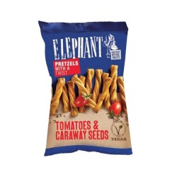 ELEPHANT BAKES PRETZELS WITH A TWIST TOMATOES & CARAWAY SEEDS 80gr ELEPHANT BAKES PRETZELS WITH A TWIST TOMATOES & CARAWAY SEEDS 80gr