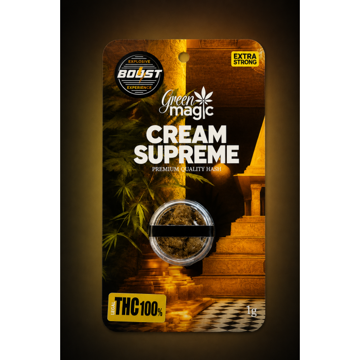 GREEN MAGIC BOOST PREMIUM QUALITY HASH CREAM SUPREME THC LEGAL 100% 1gr