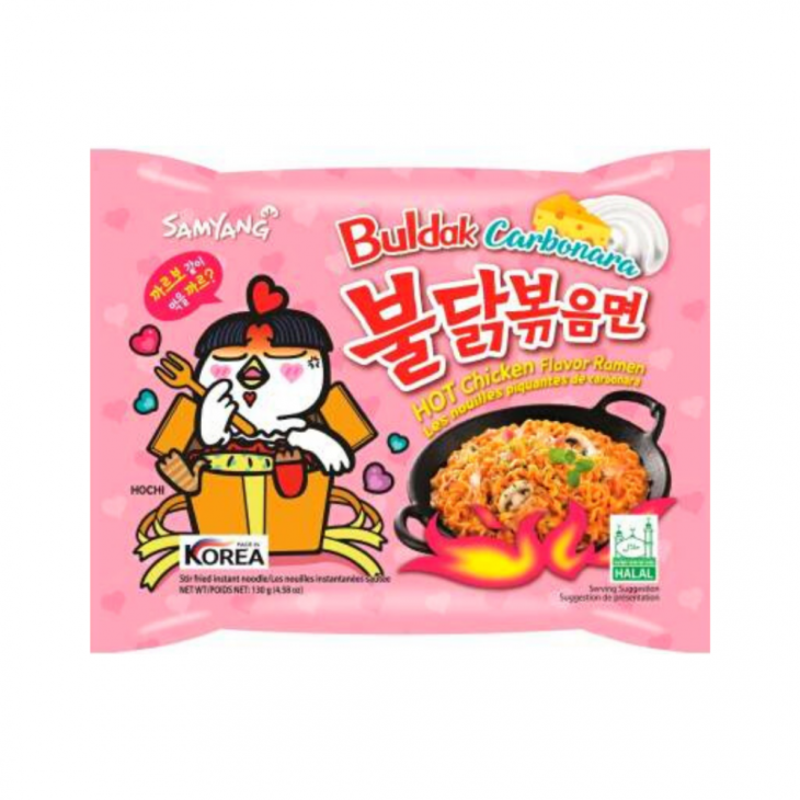 SAMYANG BULDAK RAMEN NOODLES ΜΕ ΓΕΥΣΗ ΚΑΥΤΕΡΟ ΚΟΤΟΠΟΥΟ & CARBONARA 130gr SAMYANG BULDAK RAMEN NOODLES ΜΕ ΓΕΥΣΗ ΚΑΥΤΕΡΟ ΚΟΤΟΠΟΥΟ & CARBONARA 130gr