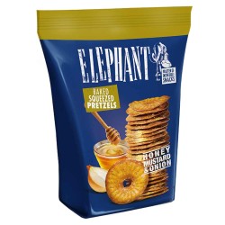 ELEPHANT BAKES SQUEEZED PRETZELS XXL HONEY&MUSTARD ONION 300GR