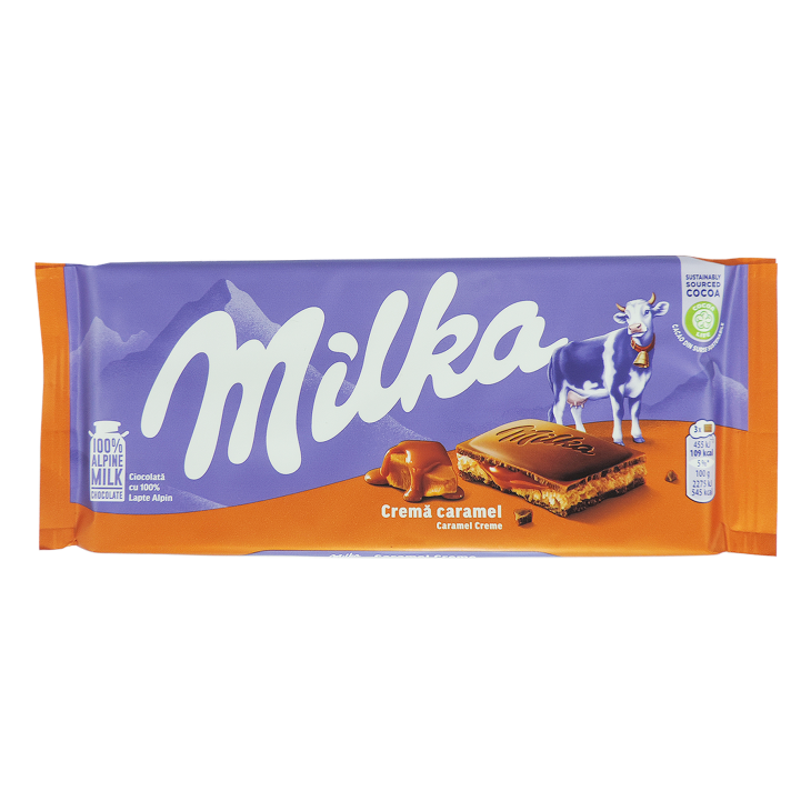 MILKA ΣΟΚΟΛΑΤΑ CARAMEL CREME 100gr - 23 MILKA ΣΟΚΟΛΑΤΑ CARAMEL CREME 100gr - 23