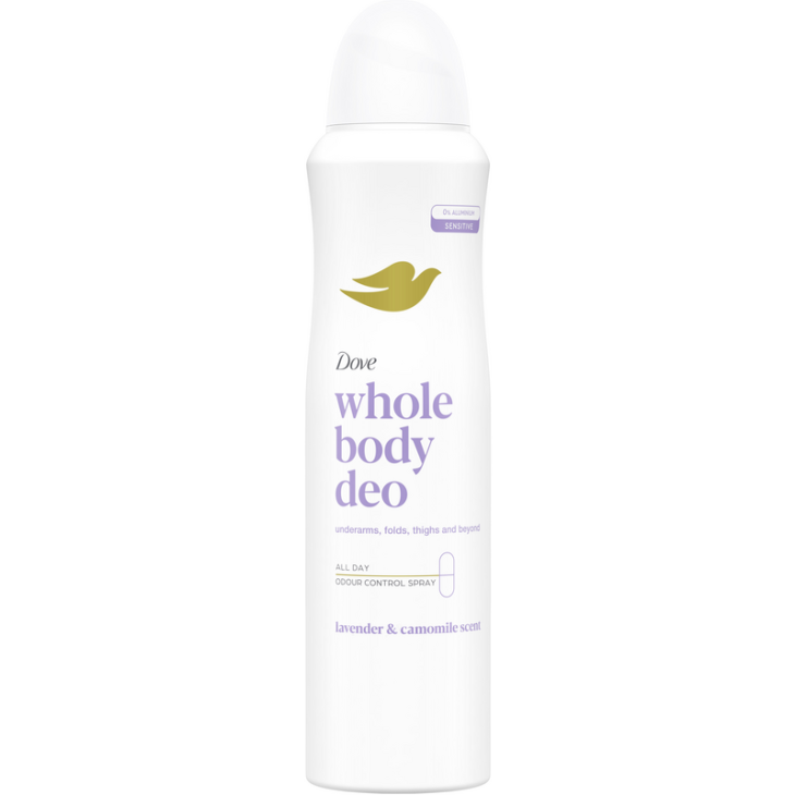 DOVE WHOLE BODY SPRAY 150ml LAVANDER & CAMOMILE SCENT
