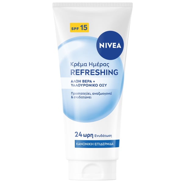NIVEA ΚΡΕΜΑ ΗΜΕΡΑΣ 50ML SPF15 ΜΕ ALOE VERA+ΥΑΛΟΥΡΟΝΙΚΟ ΟΞΥ 24Η ΕΝΥΔΑΤΩΣΗ (Σ