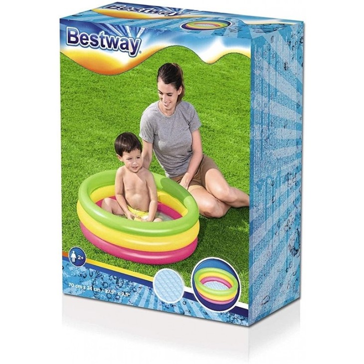 BESTWAY ΦΟΥΣΚΩΤΗ ΠΙΣΙΝΑ 70Χ24CM ΠΟΛΥΧΡΩΜΗ (2+ΧΡΟΝΩΝ)