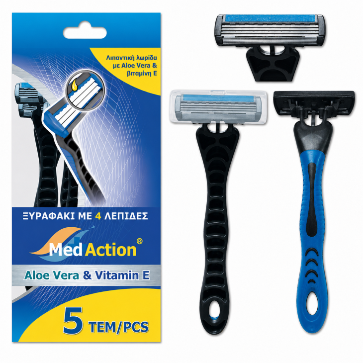 MEDACTION ΞΥΡΑΦΑΚΙΑ ΜΠΛΕ ΜΕ ALOE VERA & VITAMIN E 6 ΛΕΠΙΔΩΝ 5ΤΕΜ