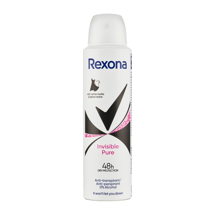 REXONA BODY SPRAY 150ml INVISIBLE PURE 48H