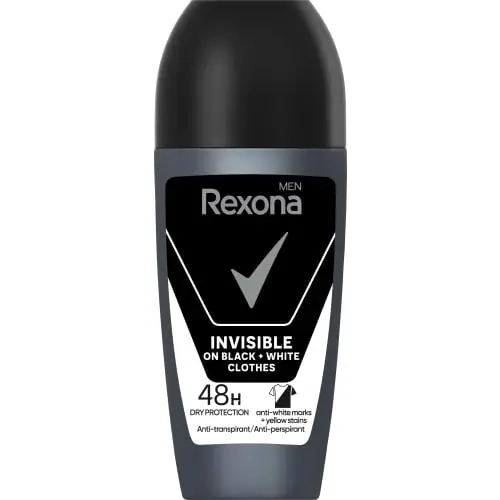 REXONA ROLL ON 50ml INVISIBLE BLACK N WHITE 48H