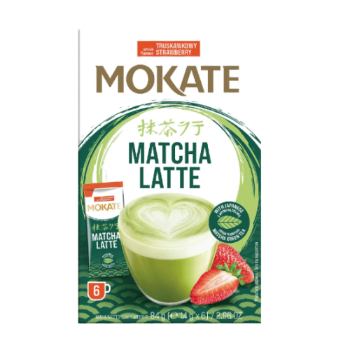 MOKATE MATCHA LATTE STRAWBERRY FLAVOUR (6X14GR)