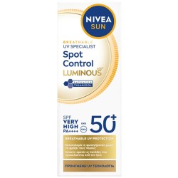 NIVEA SUN ΑΝΤΗΛΙΑΚΗ ΚΡΕΜΑ ΠΡΟΣΩΠΟΥ SPOT CONTROL LUMINOUS FP50+ 50ml NIVEA SUN ΑΝΤΗΛΙΑΚΗ ΚΡΕΜΑ ΠΡΟΣΩΠΟΥ SPOT CONTROL LUMINOUS FP50+ 50ml