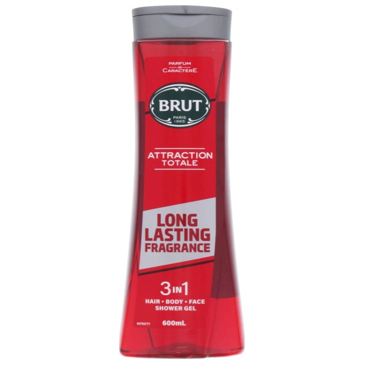 BRUT SHOWER GEL 600ML 3IN1 ATTRACTION TOTALE