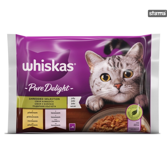 WHISKAS ΥΓΡΗ ΤΡΟΦΗ ΓΑΤΑΣ 4X85GR ΦΑΚΕΛΟΣ DELIGHT ΚΟΤΟΠΟΥΛΟ & ΣΟΛΟΜΟΣ WHISKAS ΥΓΡΗ ΤΡΟΦΗ ΓΑΤΑΣ 4X85GR ΦΑΚΕΛΟΣ DELIGHT ΚΟΤΟΠΟΥΛΟ & ΣΟΛΟΜΟΣ