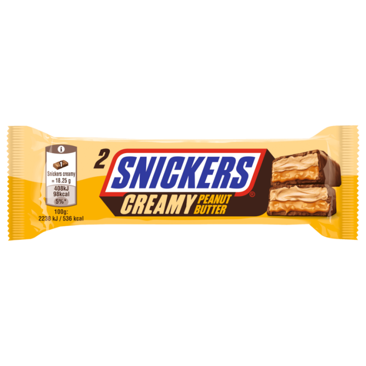 SNICKERS CREAMY PEANUT BUTTER 36.5gr(2X18.25) X24 SNICKERS CREAMY PEANUT BUTTER 36.5gr(2X18.25) X24