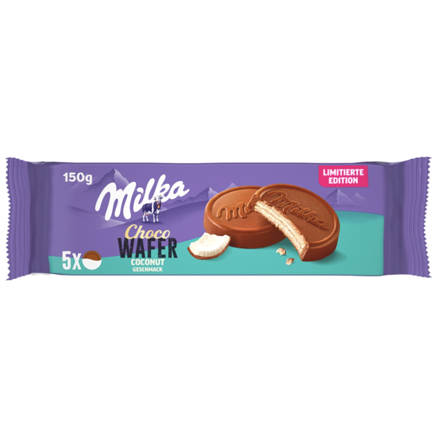 MILKA BISCUITS CHOCO WAFER COCONUT 150gr MILKA BISCUITS CHOCO WAFER COCONUT 150gr