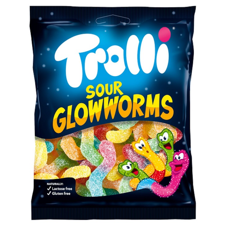 TROLLI ΖΑΧΑΡΩΤΑ 100GR SOUR GLOWWORMS TROLLI ΖΑΧΑΡΩΤΑ 100GR SOUR GLOWWORMS