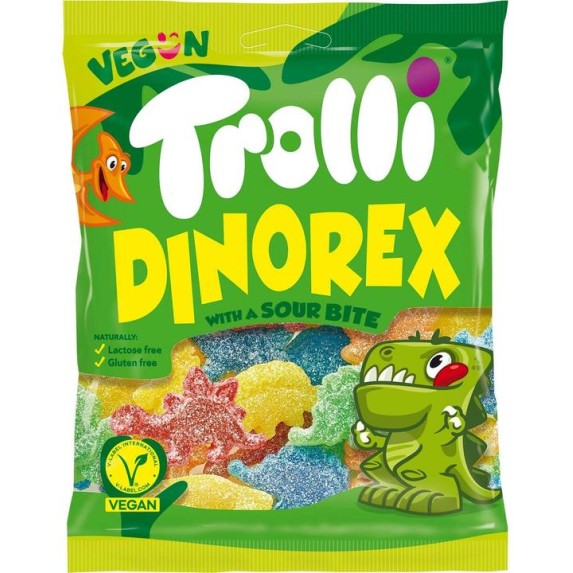 TROLLI ΖΑΧΑΡΩΤΑ 100GR VEGAN DINOREX TROLLI ΖΑΧΑΡΩΤΑ 100GR VEGAN DINOREX