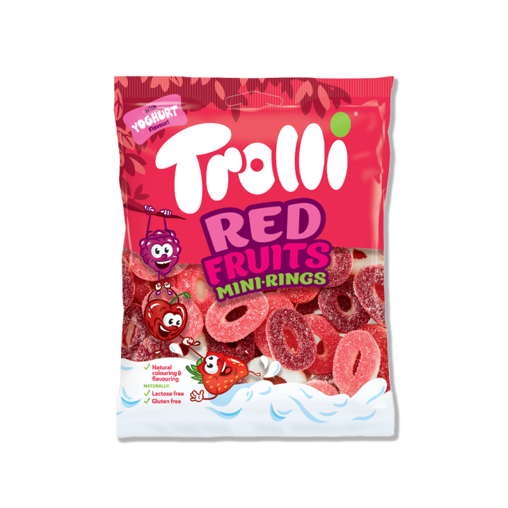 TROLLI ΖΑΧΑΡΩΤΑ 100GR RED FRUITS MINI RINGS TROLLI ΖΑΧΑΡΩΤΑ 100GR RED FRUITS MINI RINGS