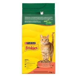 FRISKIES ADULT ΞΗΡΑ ΤΡΟΦΗ ΓΑΤΑΣ 2kg ΜΕ ΚΟΤΟΠΟΥΛΟ/ΒΟΔΙΝΟ/ΛΑΧΑΝΙΚΑ