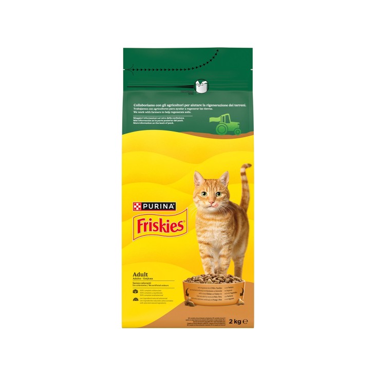 FRISKIES ADULT ΞΗΡΑ ΤΡΟΦΗ ΓΑΤΑΣ 2kg ΜΕ ΚΟΤΟΠΟΥΛΟ/ΓΑΛΟΠΟΥΛΑ/ΛΑΧΑΝΙΚΑ