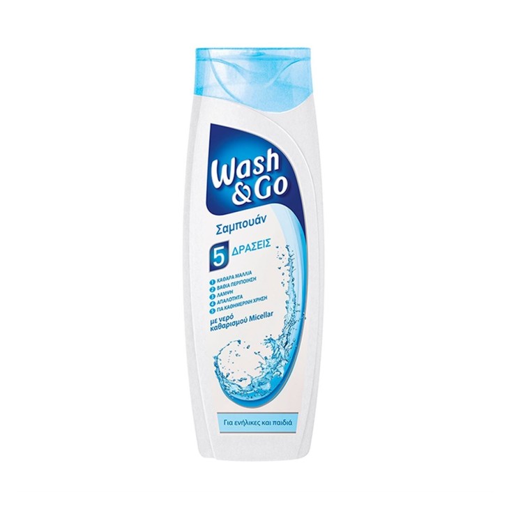 WASH & GO SHAMPOO 400ml  -ΔΙΑΦΑΝΟ (ΓΙΑ ΕΝΗΛΙΚΕΣ ΚΑΙ ΠΑΙΔΙΑ)