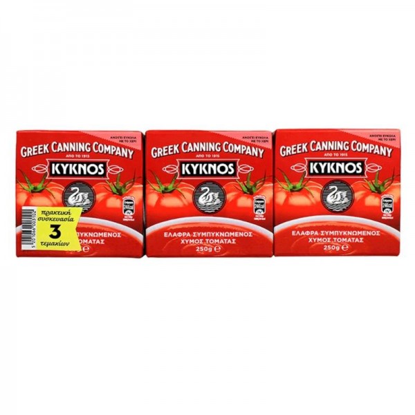 KYKNOS 3X250GR ΚΛΑΣΣΙΚΟΣ ΧΥΜΟΣ ΤΟΜΑΤΑΣ ΕΛ.ΣΥΜΠΥΚΝΩΜΕΝΟΣ