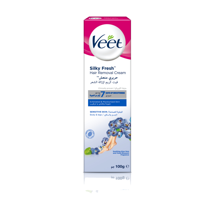 VEET ΑΠΟΤΡΙΧΩΤΙΚΗ ΚΡΕΜΑ 100ML SILKY FRESH SENSITIVE (ΣΩΜΑ/ΠΟΔΙΑ) ΜΠΛΕ