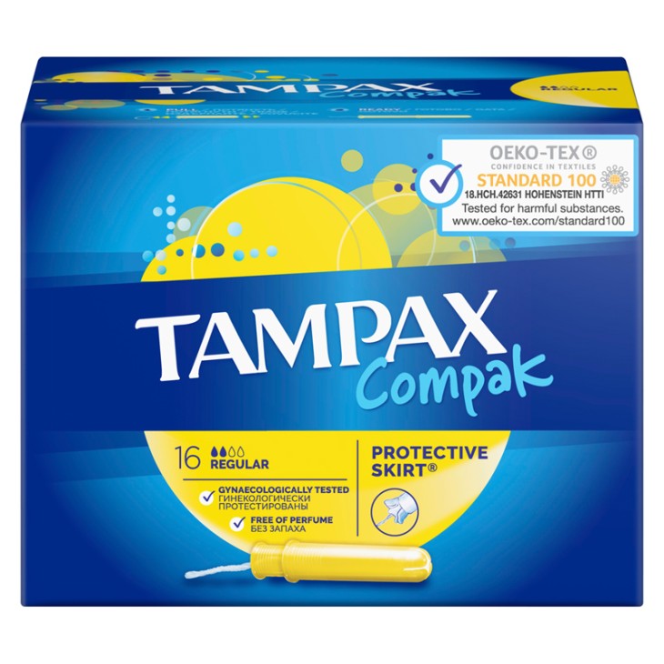 TAMPAX COMPAK TAMPON 16τεμ REGULAR TAMPAX COMPAK TAMPON 16τεμ REGULAR