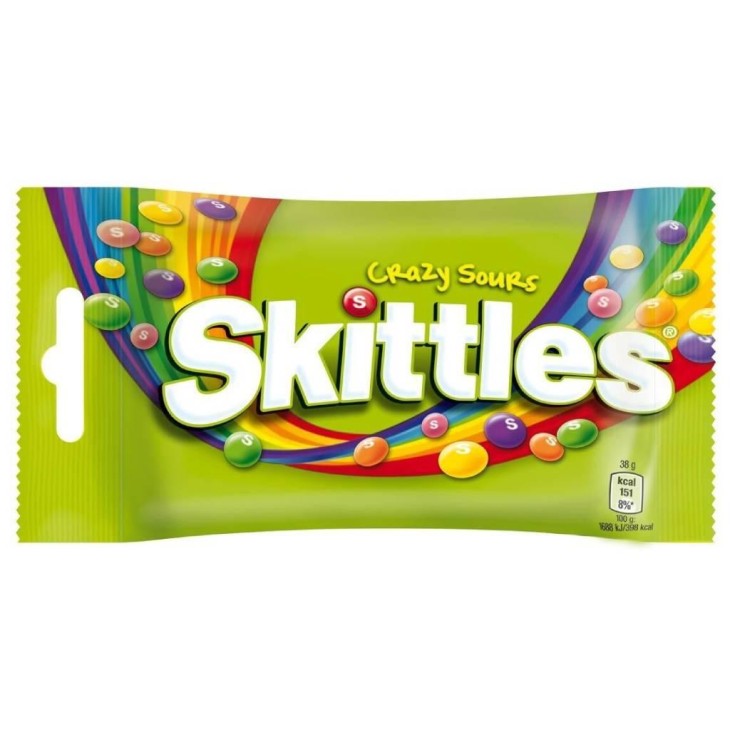 SKITTLES 38GR CRAZY SOURS (ΠΡΑΣΙΝΟ) X14τεμ