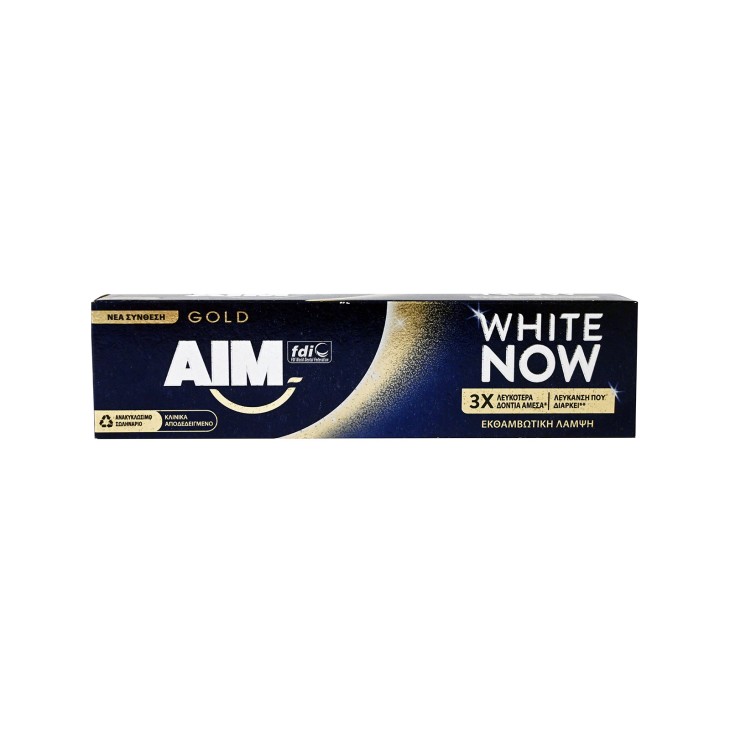 AIM ΟΔΟΝΤΟΚΡΕΜΑ 75ML WHITE NOW GOLD NEW