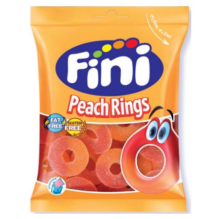 FINI ΖΑΧΑΡΩΤΑ PEACH RINGS 90GR ΕΛ FINI ΖΑΧΑΡΩΤΑ PEACH RINGS 90GR ΕΛ