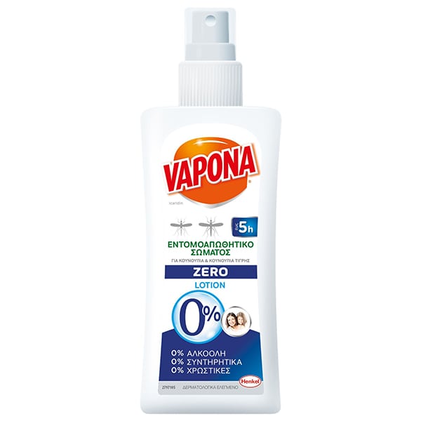 VAPONA ΕΝΤΟΜΟΑΠΩΘΗΤΙΚΟ SPRAY ZERO ΓΙΑ ΤΟ ΣΩΜΑ 100ML