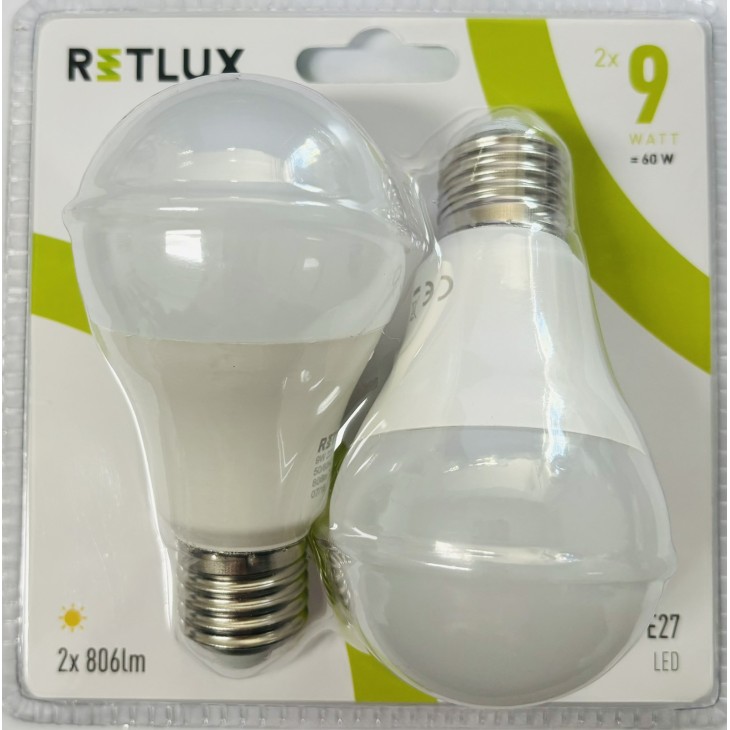 ΛΑΜΠΑ LED RETLUX E27 9W. 2TEM