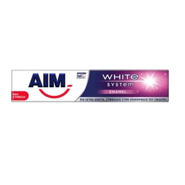 AIM ΟΔΟΝΤΟΚΡΕΜΑ 75ML WHITE SYSTEM ENAMEL ΜΩΒ AIM ΟΔΟΝΤΟΚΡΕΜΑ 75ML WHITE SYSTEM ENAMEL ΜΩΒ