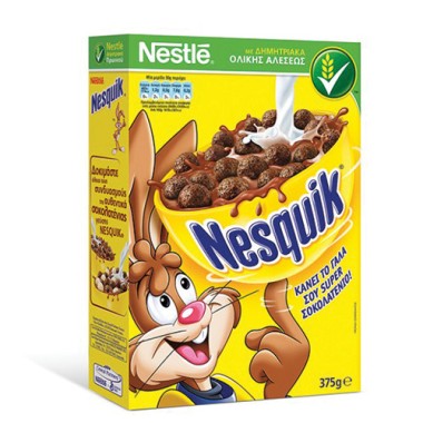 NESQUIK ΔΗΜΗΤΡΙΑΚΑ ΜΕ ΣΟΚΟΛΑΤΑ 375gr NESQUIK ΔΗΜΗΤΡΙΑΚΑ ΜΕ ΣΟΚΟΛΑΤΑ 375gr