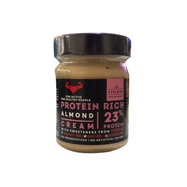 SISINNI PROTEIN 23% ΚΡΕΜΑ ΑΜΥΓΑΛΟΥ STEVIA (ΓΥΑΛΙΝΟ)