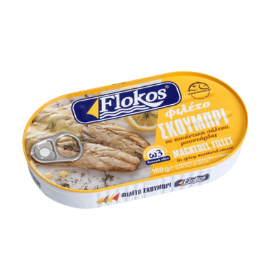 FLOKOS ΣΚΟΥΜΠΡΙ ΣΕ ΠΙΚΑΝΤΙΚΗ ΣΑΛΤΣΑ ΜΟΥΣΤΑΡΔΑΣ 150γρ