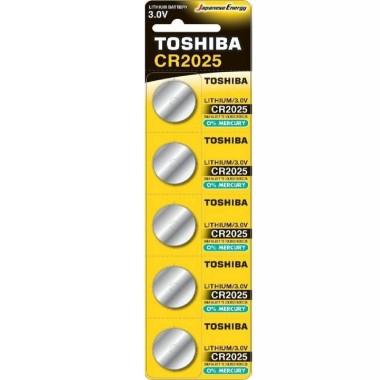 TOSHIBA ΜΠΑΤΑΡΙΑ ΛΙΘΙΟΥ ΣΤΡΟΓΓΥΛΗ 5ΑΔΑ CR2025 / 3.0V TOSHIBA ΜΠΑΤΑΡΙΑ ΛΙΘΙΟΥ ΣΤΡΟΓΓΥΛΗ 5ΑΔΑ CR2025 / 3.0V