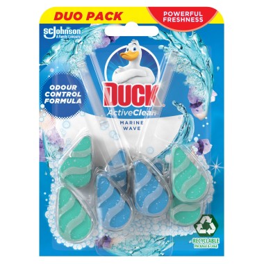 DUCK 2X38.6GR DUO PACK ΑΠΟΣΜΗΤΙΚΟ WC ACTIVE CLEAN MARINE WAVE DUCK 2X38.6GR DUO PACK ΑΠΟΣΜΗΤΙΚΟ WC ACTIVE CLEAN MARINE WAVE