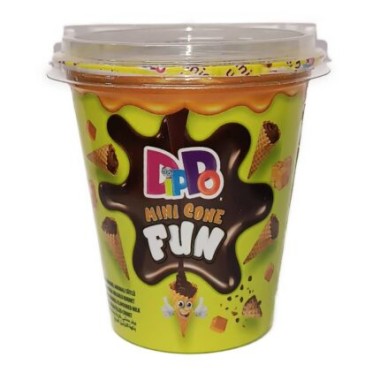 DIPPO ΜΙΝΙ CONE FUN ΧΩΝΑΚΙΑ ΜΕ ΓΕΜΙΣΗ ΑΛΜΥΡΗ ΚΑΡΑΜΕΛΑ 100GR ΚΥΠΕΛΑΚΙ