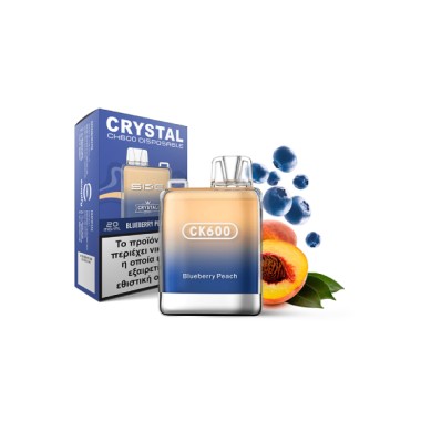 CRYSTAL ΗΛΕΚΤΡΟΝΙΚΟ ΤΣΙΓΑΡΟ 2ML (600 PUFFS) Nicotine 20mg/ml BLUEBERRY PEAC