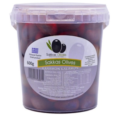 ΕΛΙΕΣ 600GR ΚΟΥΒΑΔΑΚΙ ΜΑΥΡΕΣ SAKKAS OLIVES