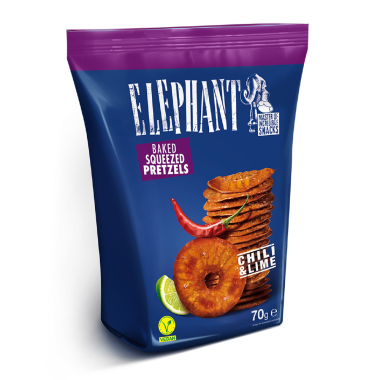 ELEPHANT BAKES SQUEEZED PRETZELS CHILI&LIME 70GR ELEPHANT BAKES SQUEEZED PRETZELS CHILI&LIME 70GR