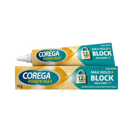 COREGA ΣΤΕΡΕΩΤΙΚΗ ΚΡΕΜΑ ΟΔΟΝΤΟΣΤΟΙΧΙΩΝ MAX HOLD+BLOCK MILD MINT 70gr