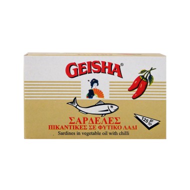 GEISHA ΣΑΡΔΕΛΕΣ ΠΙΚΑΝΤΙΚΕΣ ΣΕ ΦΥΤΙΚΟ ΛΑΔΙ 125gr