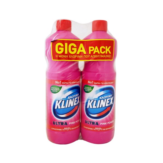 KLINEX ΧΛΩΡΙΝΗ 2ΤΕΜ ULTRA PINK POWER GIGA PACK 2X1250ML