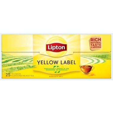 LIPTON  ΜΑΥΡΟ ΤΣΑΙ YELLOW LABEL 25 ΦΑΚΕΛΑΚΙΑ (2grx25pc) 50gr