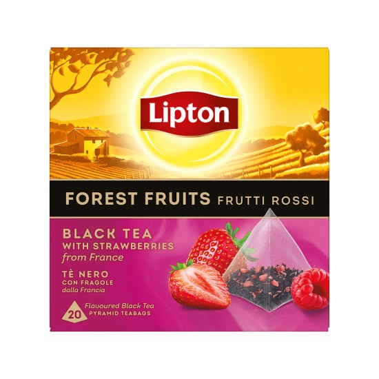 LIPTON  ΜΑΥΡΟ ΤΣΑΙ ΜΕ ΦΡΟΥΤΑ ΤΟΥ ΔΑΣΟΥΣ 20 ΦΑΚΕΛΑΚΙΑ ΠΥΡΑΜΙΔΑ 30gr