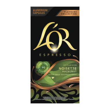 LOR 10 ΚΑΨΟΥΛΕΣ ΚΑΦΕ 52GR NOISETTE HALZENUT ESPRESSO