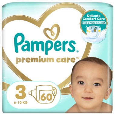 PAMPERS PREMIUM CARE ΜΕΓ N.3 JUMBO 60T PAMPERS PREMIUM CARE ΜΕΓ N.3 JUMBO 60T