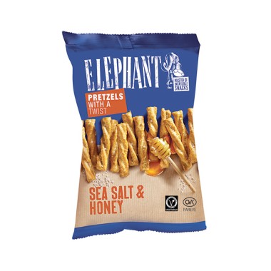 ELEPHANT BAKES PRETZELS WITH A TWIST SEA SALT & HONEY 80gr ELEPHANT BAKES PRETZELS WITH A TWIST SEA SALT & HONEY 80gr