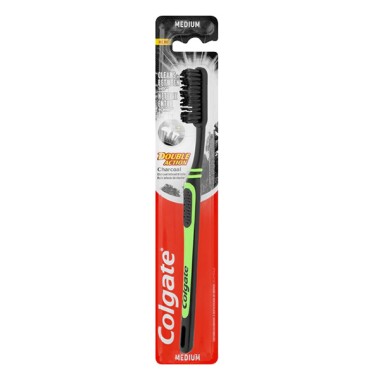 COLGATE ΟΔΟΝΤΟΒΟΥΡΤΣΑ DOUBLE ACTION CHARCOAL MEDIUM COLGATE ΟΔΟΝΤΟΒΟΥΡΤΣΑ DOUBLE ACTION CHARCOAL MEDIUM